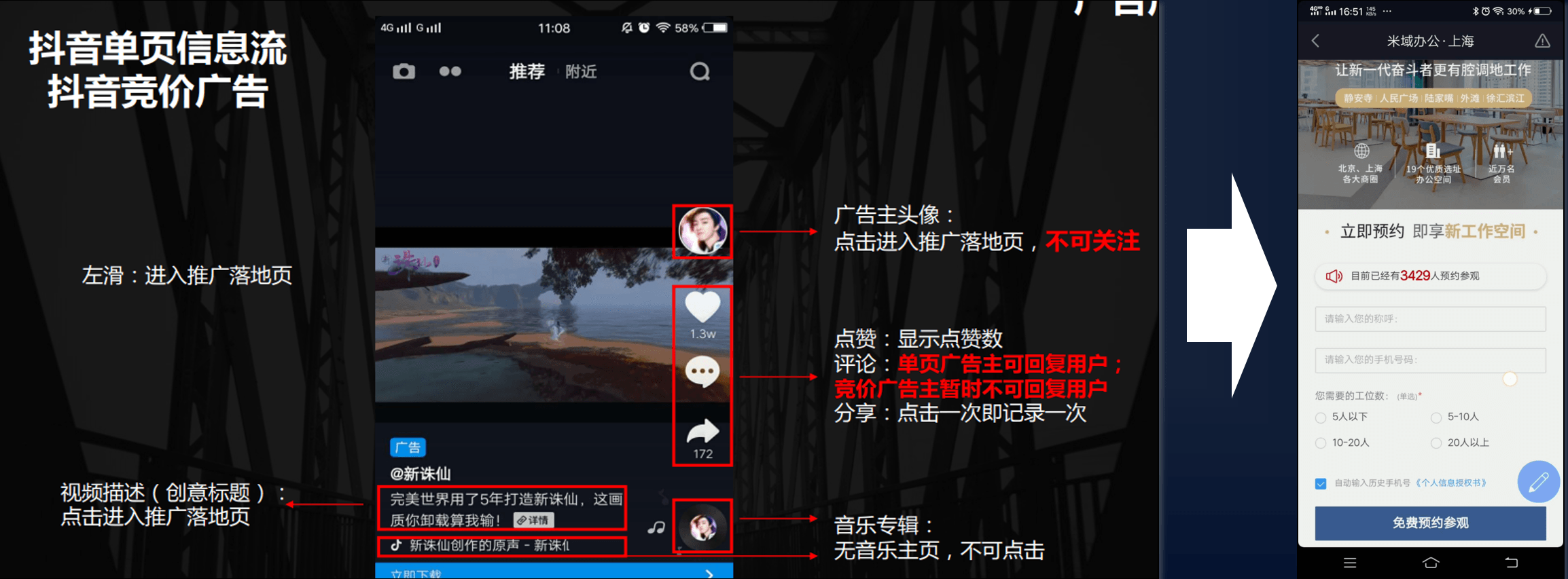 信息流引導填寫表單
